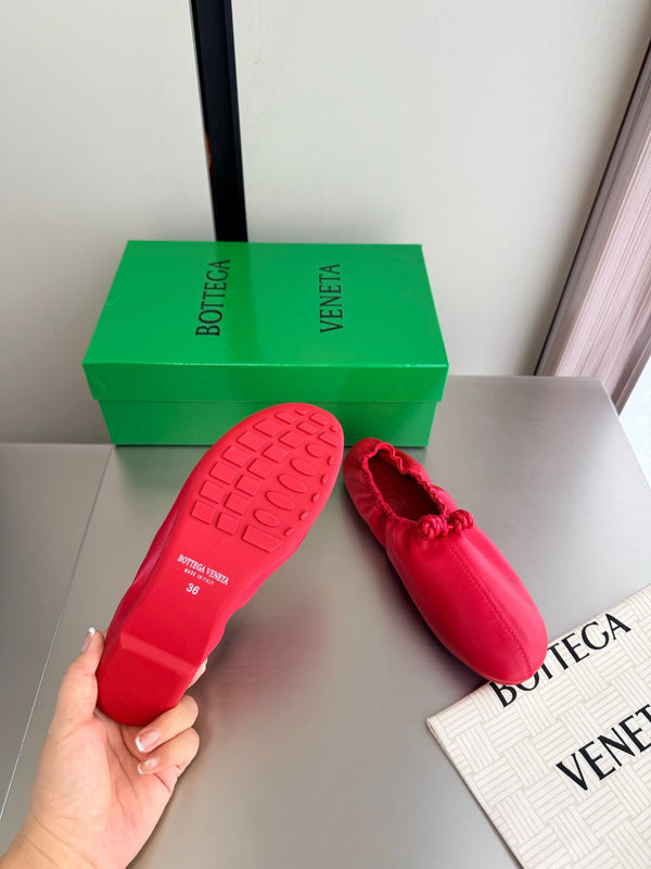 BV Fantasmina Ballerina Flats Red Leather 929580