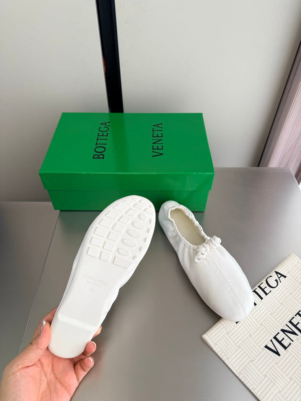BV Fantasmina Ballerina Flats White Leather 929578
