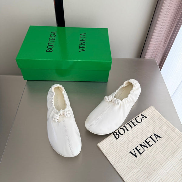 BV Fantasmina Ballerina Flats White Leather 929578