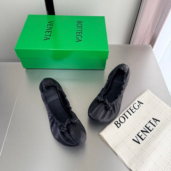 BV Fantasmina Knot Ballerina Flats Black Leather 929577
