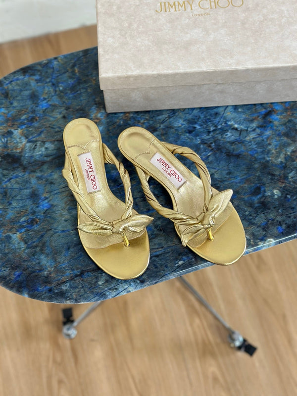 JC Liss 30MM Sandals Gold Metallic Leather 929069