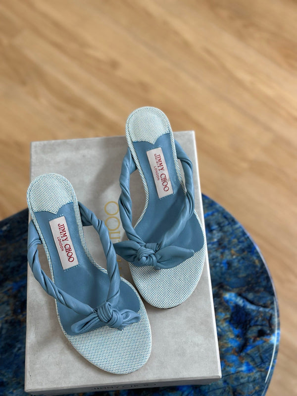 JC Liss 30MM Sandals Blue Leather 929067