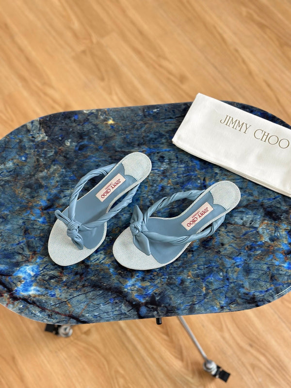JC Liss 30MM Sandals Blue Leather 929067