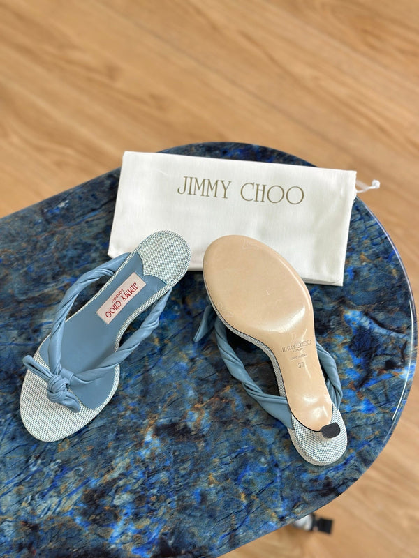 JC Liss 30MM Sandals Blue Leather 929067
