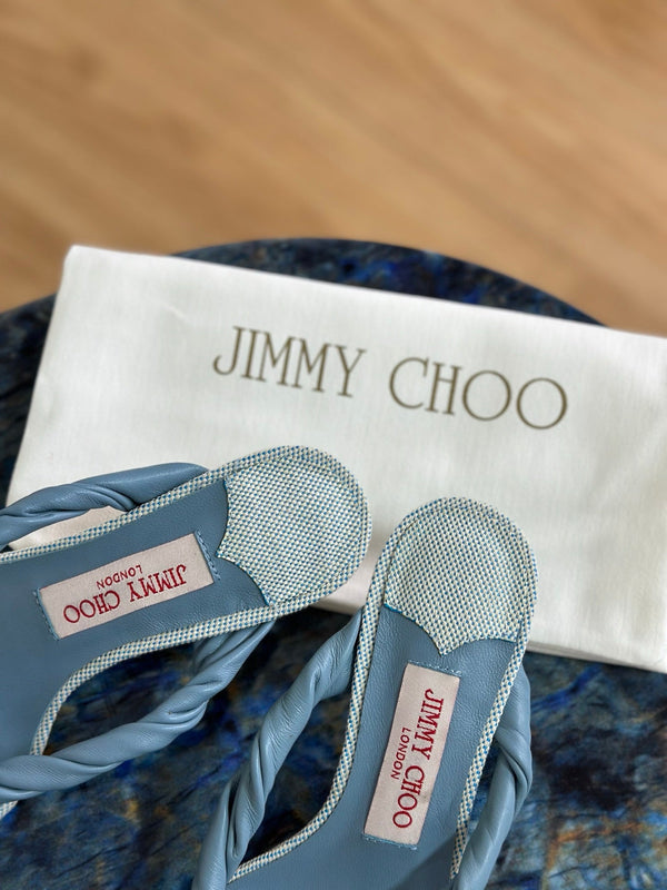 JC Liss 30MM Sandals Blue Leather 929067