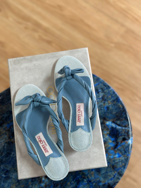 JC Liss 30MM Sandals Blue Leather 929067
