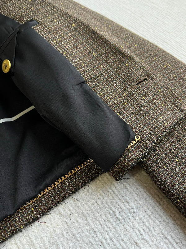 CC Cropped Jacket Metallic Buttons Cotton 405213