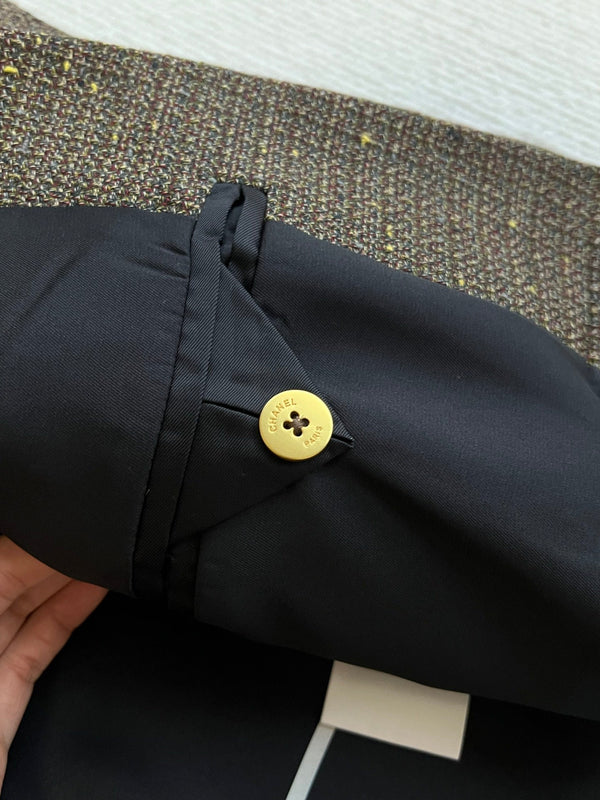 CC Cropped Jacket Metallic Buttons Cotton 405213