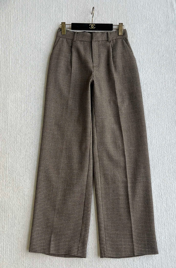 CC Straight Leg Trousers Brown Wool 412419
