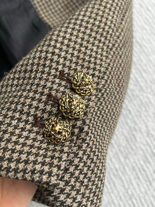 CC Cropped Jacket Metallic Buttons Wool 401206