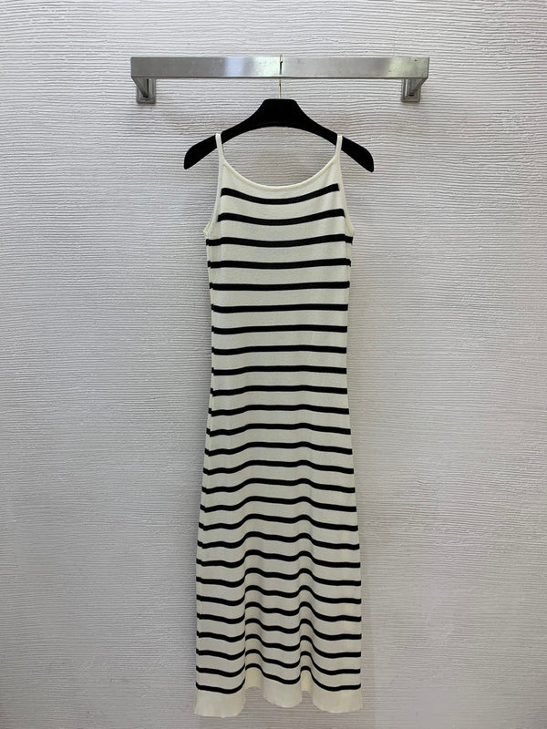 CC Striped Halter Knit Long Dress 411820