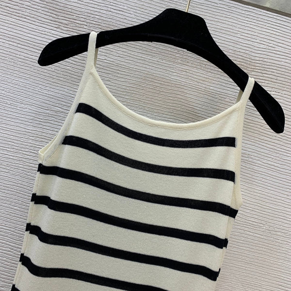 CC Striped Halter Knit Long Dress 411820
