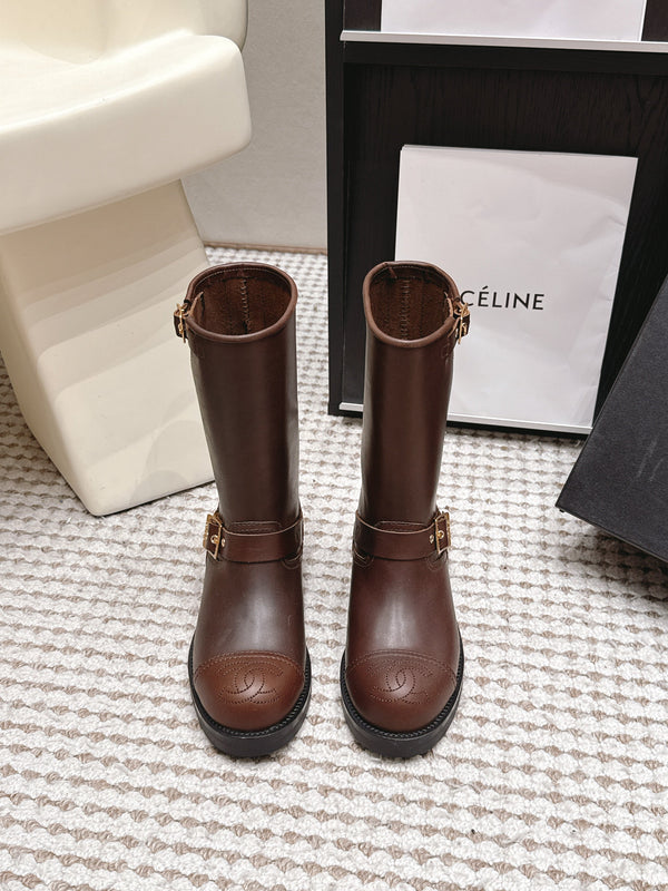 CC 26 Vintage Engineer Boots Brown Leather 930518