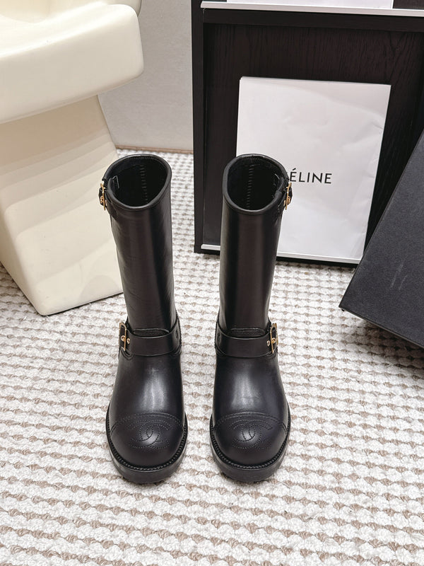 CC 26 Vintage Engineer Boots Black Leather 930517