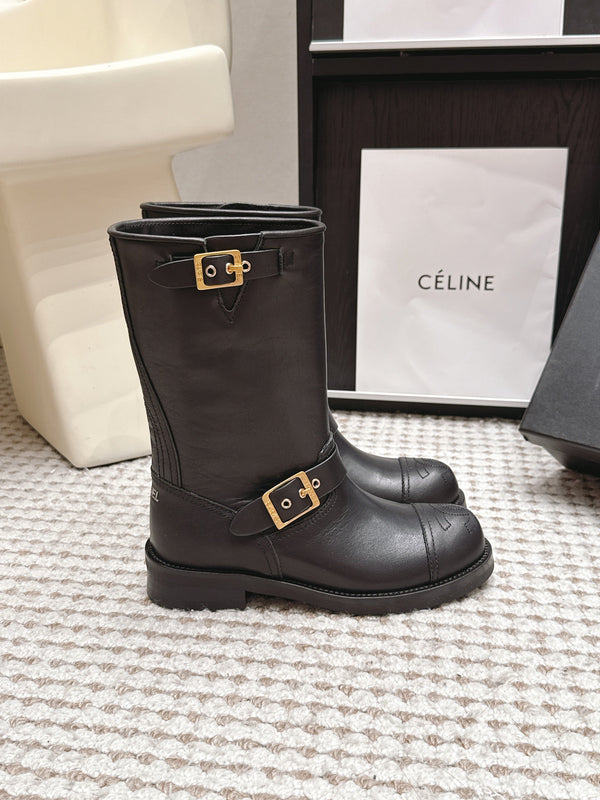 CC 26 Vintage Engineer Boots Black Leather 930517
