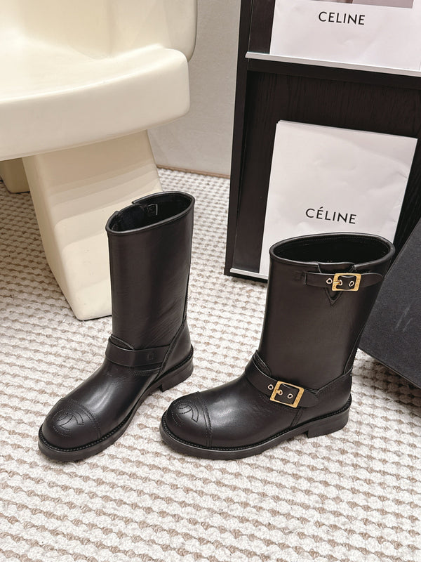 CC 26 Vintage Engineer Boots Black Leather 930517
