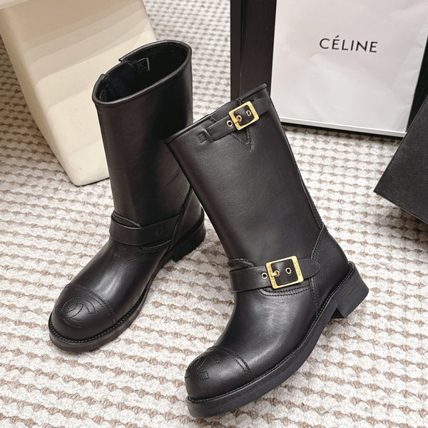 CC 26 Vintage Engineer Boots Black Leather 930517