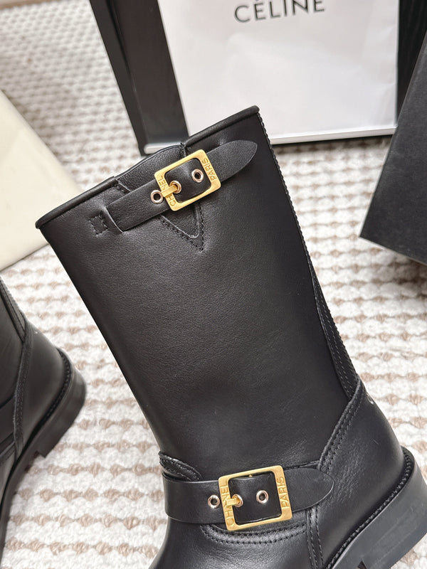 CC 26 Vintage Engineer Boots Black Leather 930517