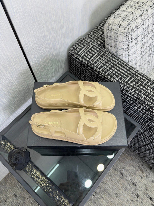 CC Sandals Beige Leather 935912