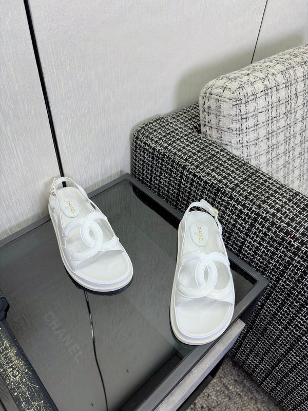 CC Sandals White Leather 935911