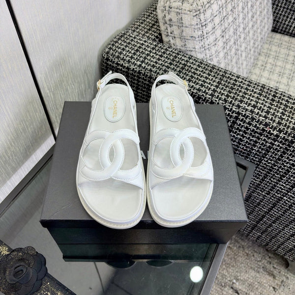 CC Sandals White Leather 935911