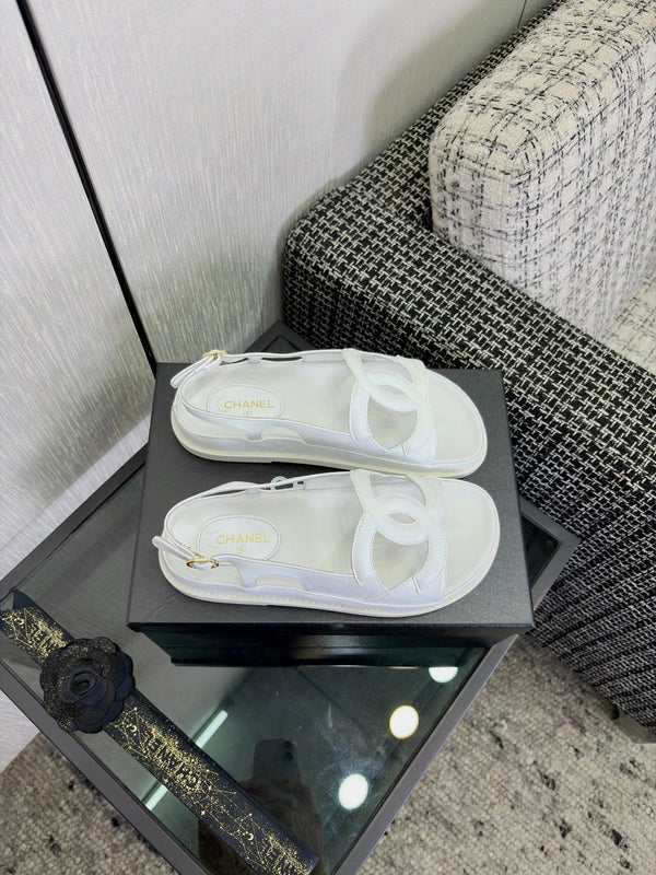 CC Sandals White Leather 935911