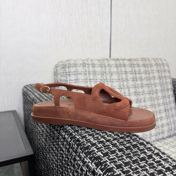 CC Sandals Brown Suede Leather 935907