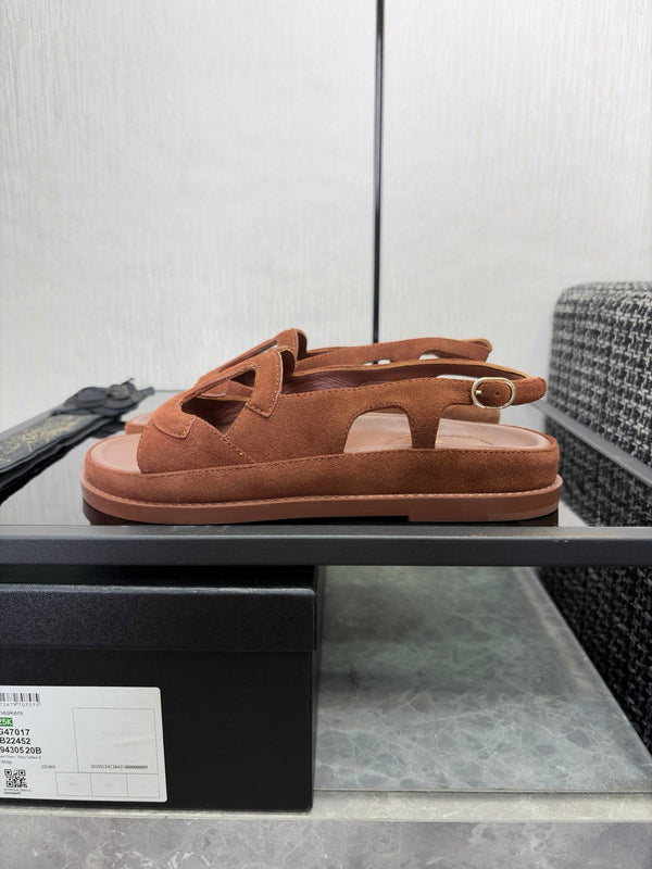 CC Sandals Brown Suede Leather 935907