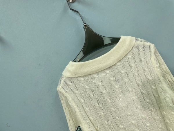 CC Coco Beach 2026 Embroidered Crochet Blouse Wool 747428