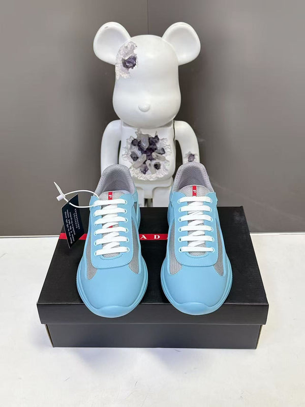 Prad America's Cup Logo Tag Sneakers Blue Soft Rubber & Bike Fabric 951926