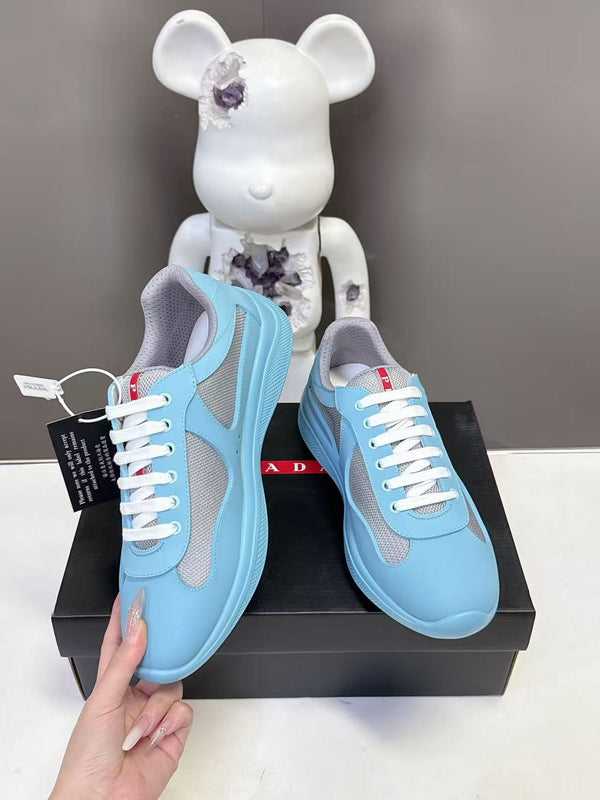 Prad America's Cup Logo Tag Sneakers Blue Soft Rubber & Bike Fabric 951926