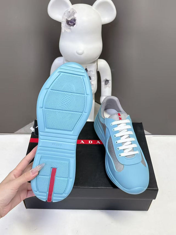 Prad America's Cup Logo Tag Sneakers Blue Soft Rubber & Bike Fabric 951926