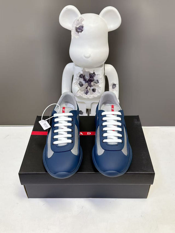 Prad America's Cup Logo Tag Sneakers Navy Soft Rubber & Bike Fabric 951925