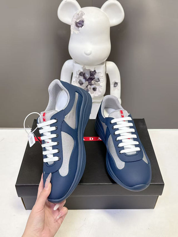 Prad America's Cup Logo Tag Sneakers Navy Soft Rubber & Bike Fabric 951925