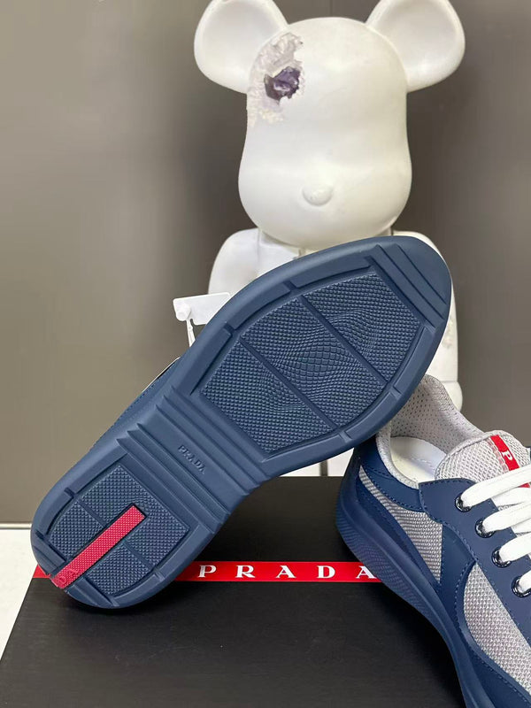 Prad America's Cup Logo Tag Sneakers Navy Soft Rubber & Bike Fabric 951925