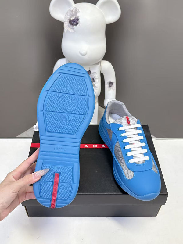 Prad America's Cup Logo Tag Sneakers Dark Blue Soft Rubber & Bike Fabric 951917