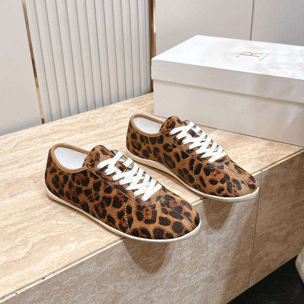 TR Leopard Print Low-Top Sneakers Brown Horsehair 954422