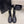 CC Mid-Calf Boots 4CM Pearl Chain Gold Charm Black Knit & Leather 961502