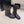 CC Mid-Calf Boots 4CM Gold Chain Charm Black Leather 961500