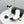 CC Mid-Calf Boots Pearl Ball Heel Bow Ivory Black Leather 972796
