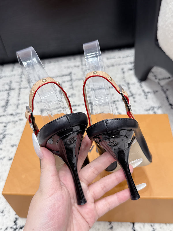 LV My Way Slingback Pumps 9.5CM Black Leather 979691