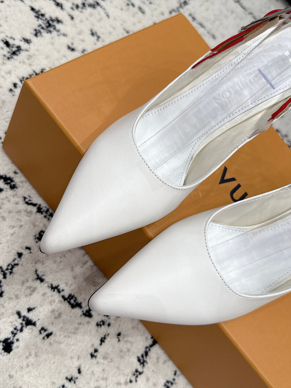 LV My Way Slingback Pumps 9.5CM White Leather 979690