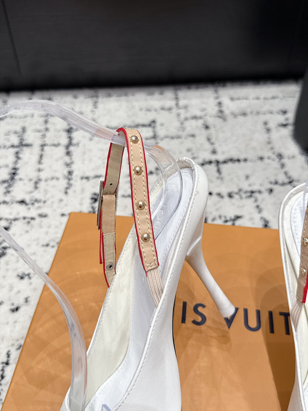 LV My Way Slingback Pumps 9.5CM White Leather 979690