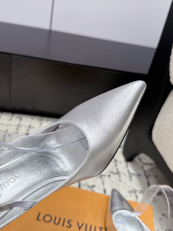 LV My Way Slingback Pumps 9.5CM Silver Leather 979689