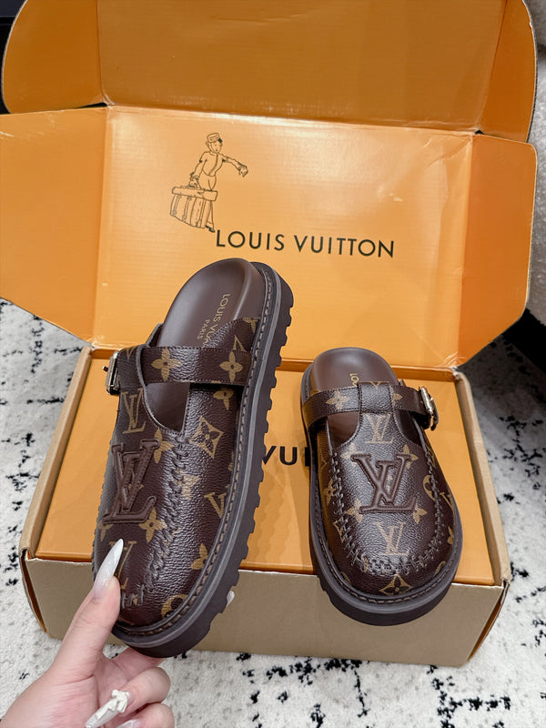 LV Cosy Mule Brown Monogram Leather 979720
