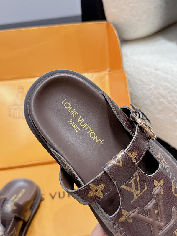 LV Cosy Mule Brown Monogram Leather 979720