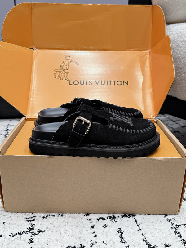 LV Colorado Mule Logo Black Suede 979719