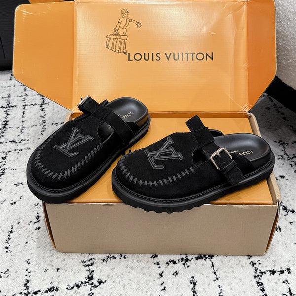 LV Colorado Mule Logo Black Suede 979719