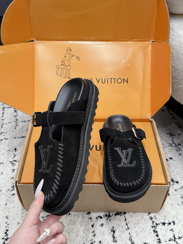 LV Colorado Mule Logo Black Suede 979719