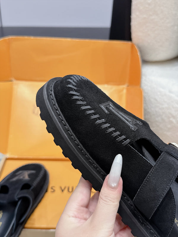 LV Colorado Mule Logo Black Suede 979719